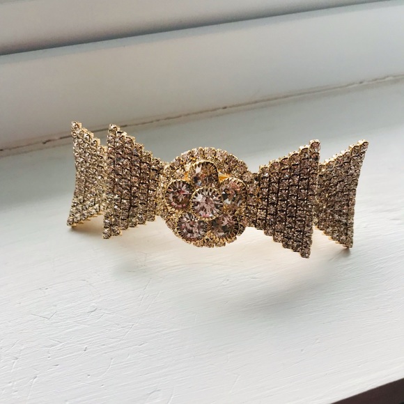 NWOT GOLDEN BEJEWELLED BOW HAIR PIECE - Picture 2 of 8